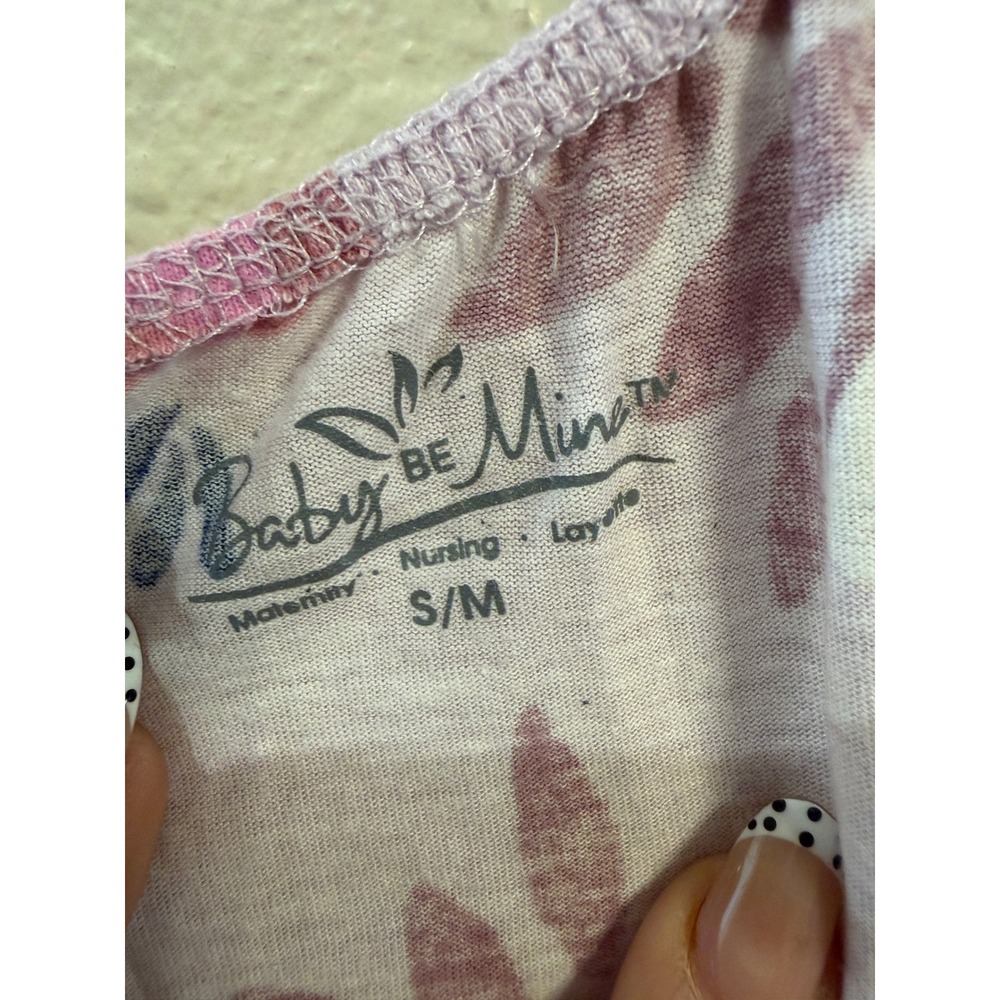 Baby Be Mine Maternity Nursing Nightgown Women SM Pink Floral Excellent Cotton - Picture 5 of 8